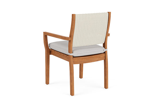 Lloyd Flanders - Teak Loom Back Teak Dining Armchair In Ivory Finish With Sailcloth Seagull Fabric - 286201046W61 view 2