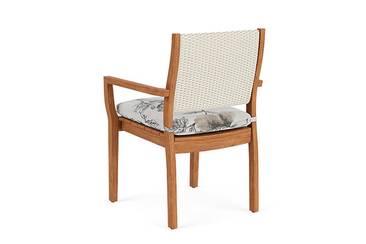 Lloyd Flanders - Teak Loom Back Teak Dining Armchair In Ivory Finish With Serena Floral Dove Fabric - 2862010462077 view 2
