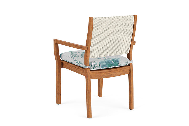 Lloyd Flanders - Teak Loom Back Teak Dining Armchair In Ivory Finish With Serena Floral Mist Fabric - 2862010462078 view 2