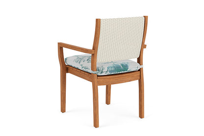Lloyd Flanders - Teak Loom Back Teak Dining Armchair In Ivory Finish With Serena Floral Mist Fabric - 2862010462078 view 2