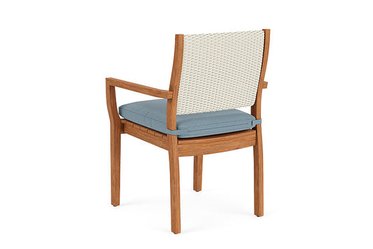 Lloyd Flanders - Teak Loom Back Teak Dining Armchair In Ivory Finish With Unearth Mist Fabric - 2862010462068 view 2