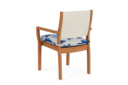 Lloyd Flanders - Teak Loom Back Teak Dining Armchair In Ivory Finish With Watercolor Blossom Capri Fabric - 286201046672 view 2