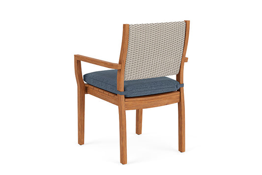 Lloyd Flanders - Teak Loom Back Teak Dining Armchair In Linen Finish With Deluna Aegean Fabric - 2862010022030 view 2