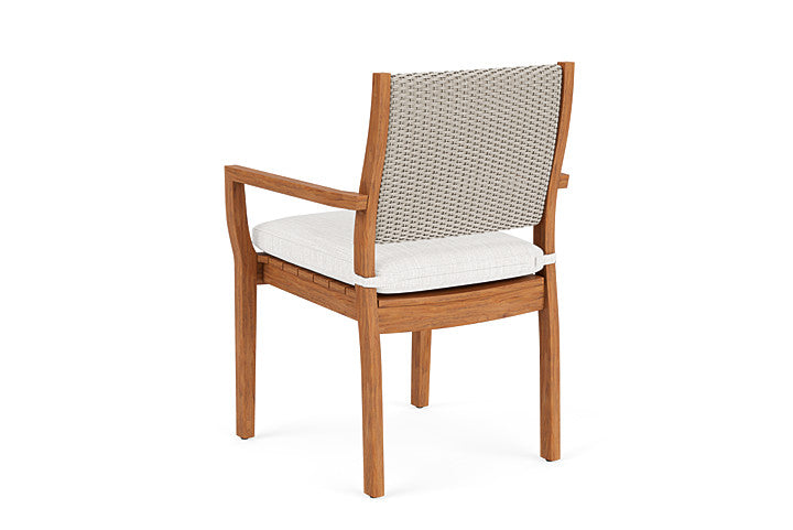 Lloyd Flanders - Teak Loom Back Teak Dining Armchair In Linen Finish With Friendly Natural Fabric - 2862010022042 view 2