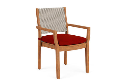 Lloyd Flanders - Teak Loom Back Teak Dining Armchair In Linen Finish With Partyline Lollipop Fabric - 2862010022054 view 1