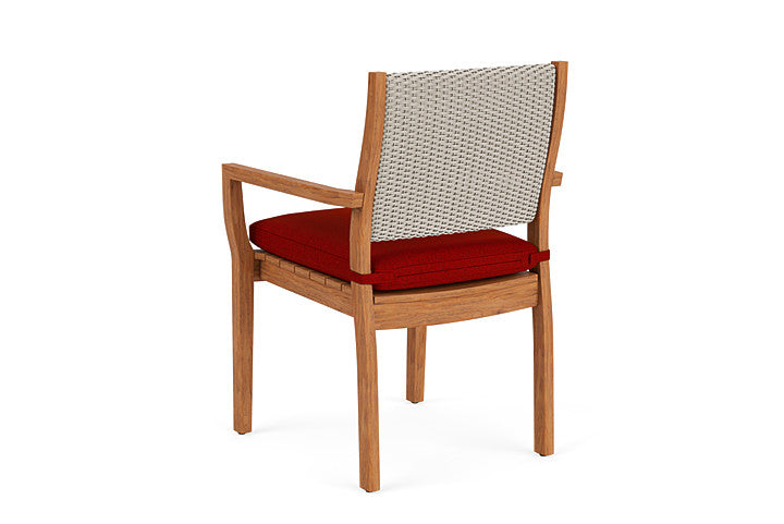 Lloyd Flanders - Teak Loom Back Teak Dining Armchair In Linen Finish With Partyline Lollipop Fabric - 2862010022054 view 2