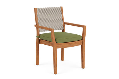 Lloyd Flanders - Teak Loom Back Teak Dining Armchair In Linen Finish With Reflections Grass Fabric - 2862010022051 view 1