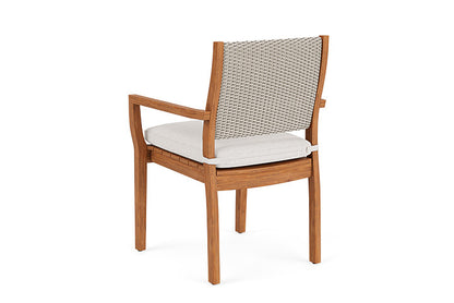 Lloyd Flanders - Teak Loom Back Teak Dining Armchair In Linen Finish With Reflections Snow Fabric - 2862010022014 view 2