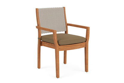 Lloyd Flanders - Teak Loom Back Teak Dining Armchair In Linen Finish With Reflections Straw Fabric - 2862010022053 view 1