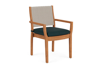 Lloyd Flanders - Teak Loom Back Teak Dining Armchair In Linen Finish With Sandberg Lagoon Fabric - 2862010022039 view 1