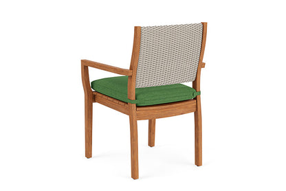 Lloyd Flanders - Teak Loom Back Teak Dining Armchair In Linen Finish With Seadog Botanical Fabric - 2862010022066 view 2