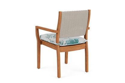 Lloyd Flanders - Teak Loom Back Teak Dining Armchair In Linen Finish With Serena Floral Mist Fabric - 2862010022078 view 2