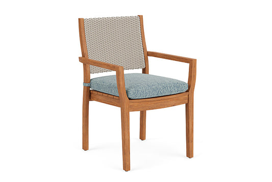 Lloyd Flanders - Teak Loom Back Teak Dining Armchair In Linen Finish With Serene Ocean Fabric - 2862010022032 view 1