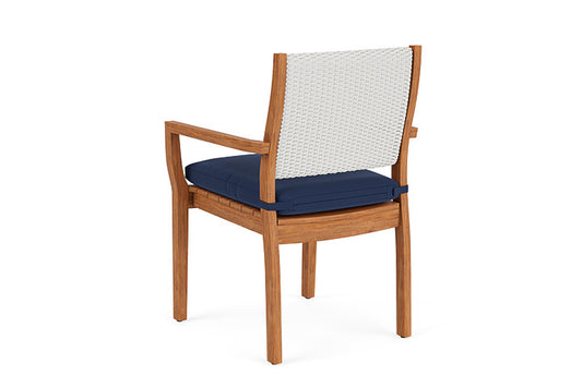 Lloyd Flanders - Teak Loom Back Teak Dining Armchair In Matte White Finish With Beach Navy Fabric - 2862010042013 view 2