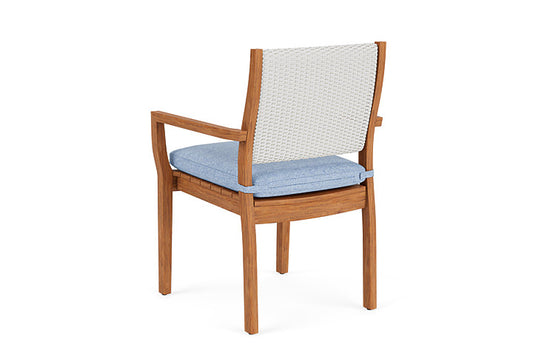 Lloyd Flanders - Teak Loom Back Teak Dining Armchair In Matte White Finish With Demo Skyway Fabric - 286201004065 view 2