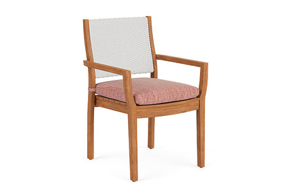 Lloyd Flanders - Teak Loom Back Teak Dining Armchair In Matte White Finish With Friendly Carnival Fabric - 2862010042043 view 1