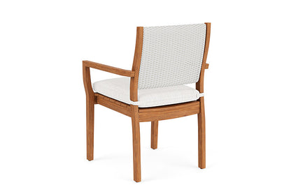 Lloyd Flanders - Teak Loom Back Teak Dining Armchair In Matte White Finish With Friendly Natural Fabric - 2862010042042 view 2