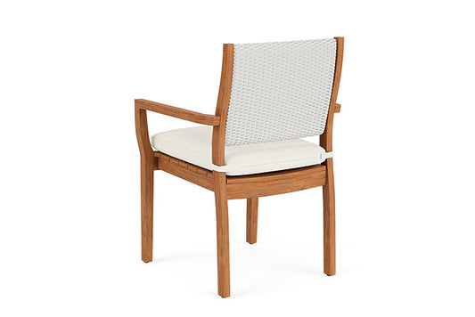 Lloyd Flanders - Teak Loom Back Teak Dining Armchair In Matte White Finish With Sailcloth Salt Fabric - 286201004890 view 2