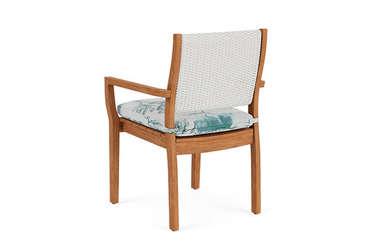 Lloyd Flanders - Teak Loom Back Teak Dining Armchair In Matte White Finish With Serena Floral Mist Fabric - 2862010042078 view 2