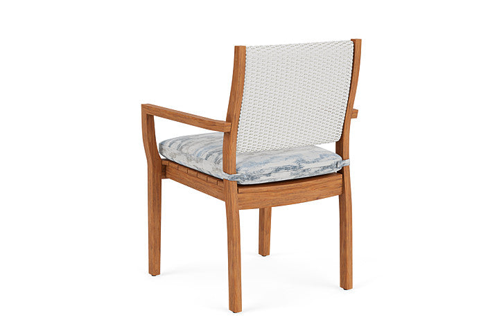 Lloyd Flanders - Teak Loom Back Teak Dining Armchair In Matte White Finish With Stratosphere Cloud Fabric - 2862010041966 view 2