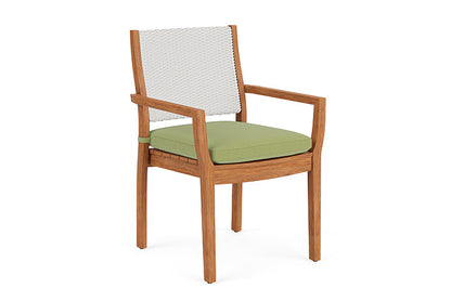 Lloyd Flanders - Teak Loom Back Teak Dining Armchair In Matte White Finish With Unearth Spring Fabric - 2862010042067 view 1