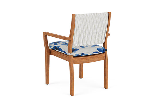 Lloyd Flanders - Teak Loom Back Teak Dining Armchair In Matte White Finish With Watercolor Blossom Capri Fabric - 286201004672 view 2