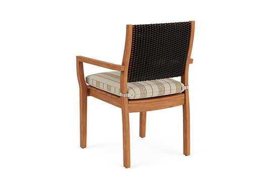 Lloyd Flanders - Teak Loom Back Teak Dining Armchair In Mink Finish With Amber Waves Fabric - 2862010752044 view 2