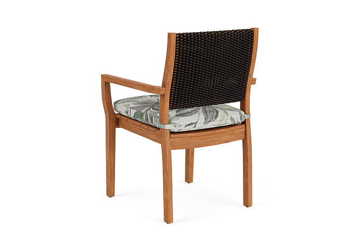 Lloyd Flanders - Teak Loom Back Teak Dining Armchair In Mink Finish With Calidora Mist Fabric - 286201075094 view 2
