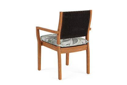Lloyd Flanders - Teak Loom Back Teak Dining Armchair In Mink Finish With Calidora Mist Fabric - 286201075094 view 2