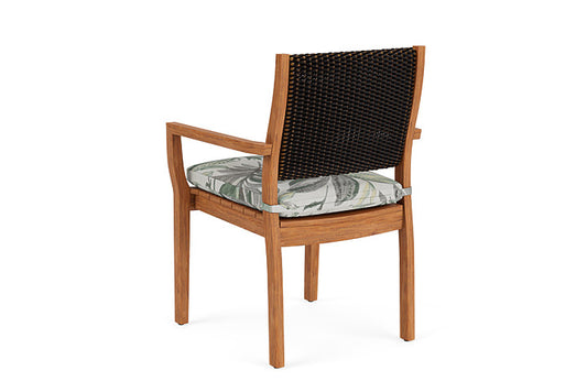 Lloyd Flanders - Teak Loom Back Teak Dining Armchair In Mink Finish With Calidora Mist Fabric - 286201075094 view 2