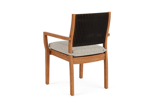 Lloyd Flanders - Teak Loom Back Teak Dining Armchair In Mink Finish With Charlotte Sparrow Fabric - 286201075183 view 2
