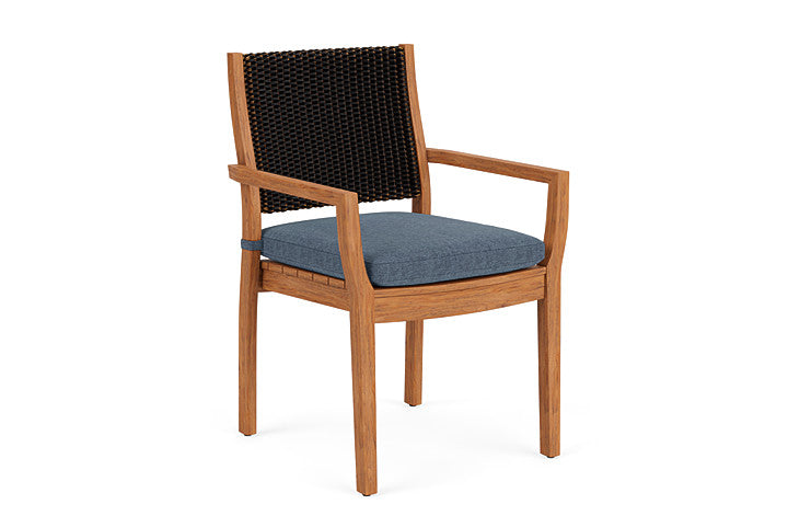 Lloyd Flanders - Teak Loom Back Teak Dining Armchair In Mink Finish With Deluna Aegean Fabric - 2862010752030 view 1