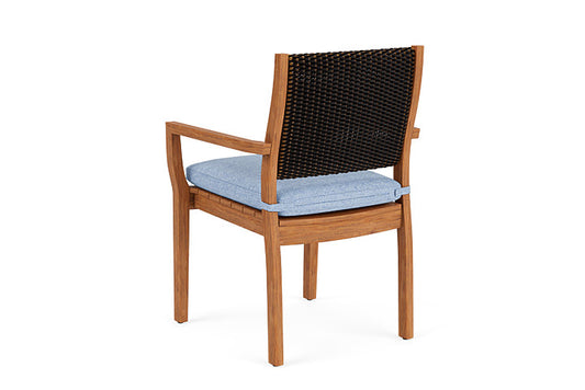 Lloyd Flanders - Teak Loom Back Teak Dining Armchair In Mink Finish With Demo Skyway Fabric - 286201075065 view 2