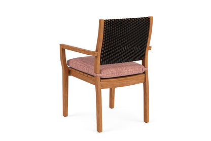 Lloyd Flanders - Teak Loom Back Teak Dining Armchair In Mink Finish With Friendly Carnival Fabric - 2862010752043 view 2