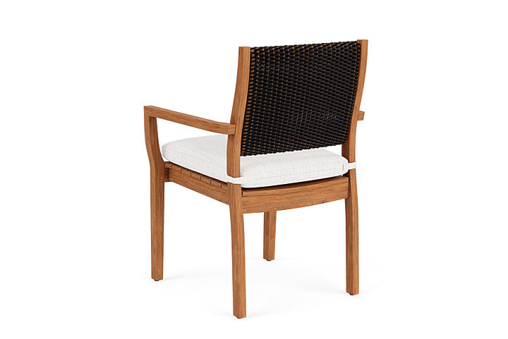 Lloyd Flanders - Teak Loom Back Teak Dining Armchair In Mink Finish With Friendly Natural Fabric - 2862010752042 view 2
