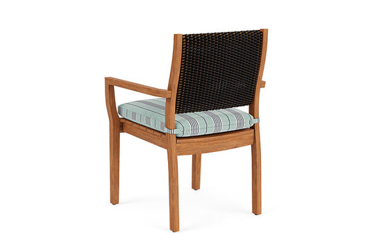 Lloyd Flanders - Teak Loom Back Teak Dining Armchair In Mink Finish With Hansen Seaglass Fabric - 2862010751926 view 2