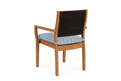 Lloyd Flanders - Teak Loom Back Teak Dining Armchair In Mink Finish With Hansen Sky Fabric - 286201075064 view 2
