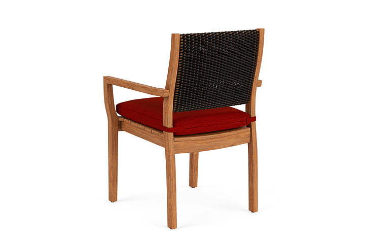 Lloyd Flanders - Teak Loom Back Teak Dining Armchair In Mink Finish With Partyline Lollipop Fabric - 2862010752054 view 2