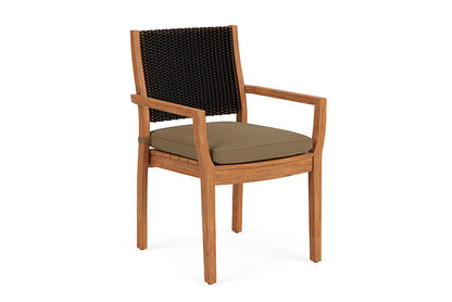 Lloyd Flanders - Teak Loom Back Teak Dining Armchair In Mink Finish With Reflections Straw Fabric - 2862010752053 view 1