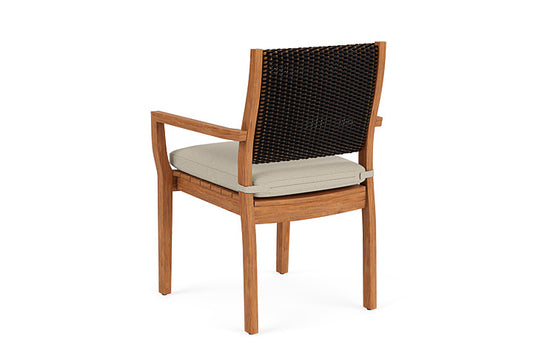 Lloyd Flanders - Teak Loom Back Teak Dining Armchair In Mink Finish With Rumba Straw Fabric - 2862010752008 view 2