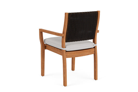 Lloyd Flanders - Teak Loom Back Teak Dining Armchair In Mink Finish With Sailcloth Seagull Fabric - 286201075W61 view 2