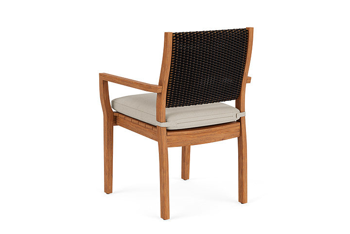 Lloyd Flanders - Teak Loom Back Teak Dining Armchair In Mink Finish With Sandberg Flax Fabric - 2862010752027 view 2