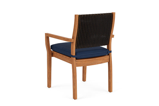 Lloyd Flanders - Teak Loom Back Teak Dining Armchair In Mink Finish With Sandberg Navy Fabric - 2862010752025 view 2
