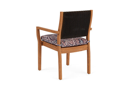 Lloyd Flanders - Teak Loom Back Teak Dining Armchair In Mink Finish With Sensiblity Splendor Fabric - 2862010752082 view 2