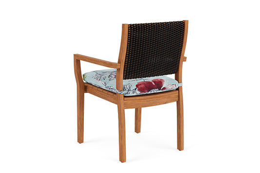 Lloyd Flanders - Teak Loom Back Teak Dining Armchair In Mink Finish With Serena Floral Meadow Fabric - 2862010752079 view 2