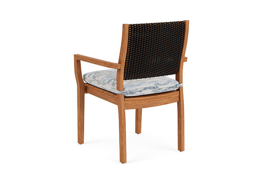 Lloyd Flanders - Teak Loom Back Teak Dining Armchair In Mink Finish With Stratosphere Cloud Fabric - 2862010751966 view 2