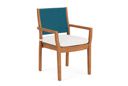 Lloyd Flanders - Teak Loom Back Teak Dining Armchair In Peacock Finish With Friendly Natural Fabric - 2862010442042 view 1