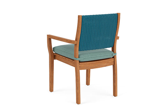 Lloyd Flanders - Teak Loom Back Teak Dining Armchair In Peacock Finish With Loveboat Mint Fabric - 2862010442010 view 2