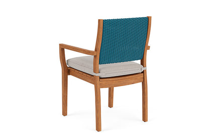 Lloyd Flanders - Teak Loom Back Teak Dining Armchair In Peacock Finish With Remy Cloud Fabric - 2862010442001 view 2