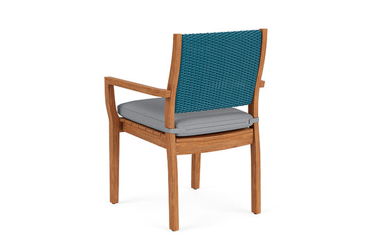 Lloyd Flanders - Teak Loom Back Teak Dining Armchair In Peacock Finish With Sandberg Pewter Fabric - 2862010442029 view 2